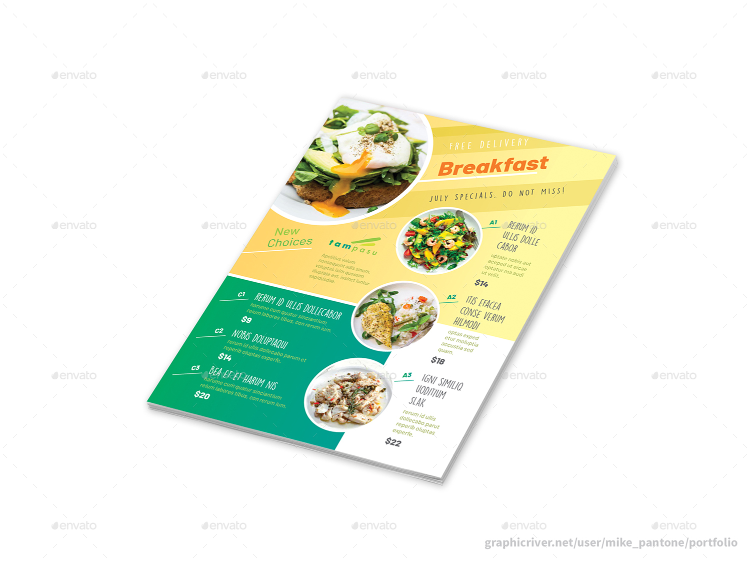 Healthy Breakfast Flyers 4 Options, Print Templates GraphicRiver